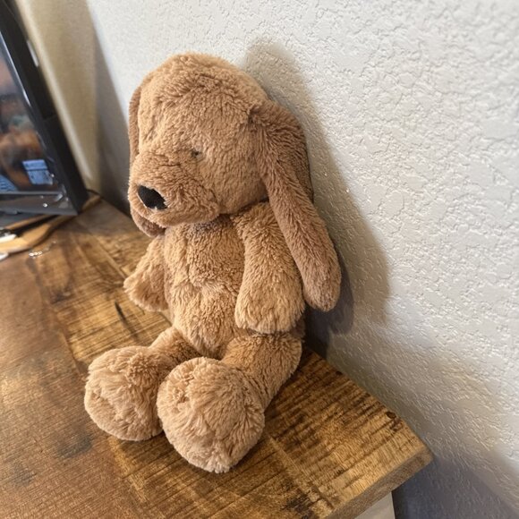 12" Pottery Barn Kids FRANKIE Puppy Dog Plush Tan Brown Spot Ears Stuffed Animal - Picture 3 of 8